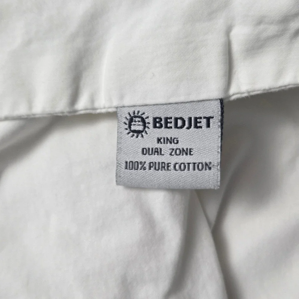 Bedjet White 100% Pure Cotton Cloud Sheet Dual Zone Cooling Heating Bedding